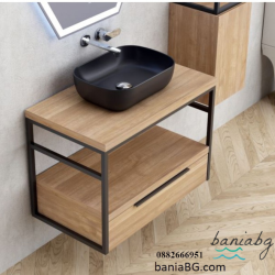 Долен конзолен шкаф за баня ICP 8056-039 КОМО + 887BLACK