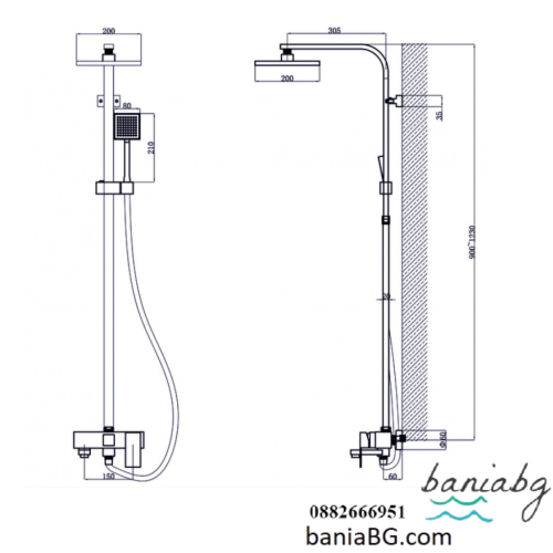 Тръбно окачване  ICT 8866GG ЯСМИНА GUN GRAY