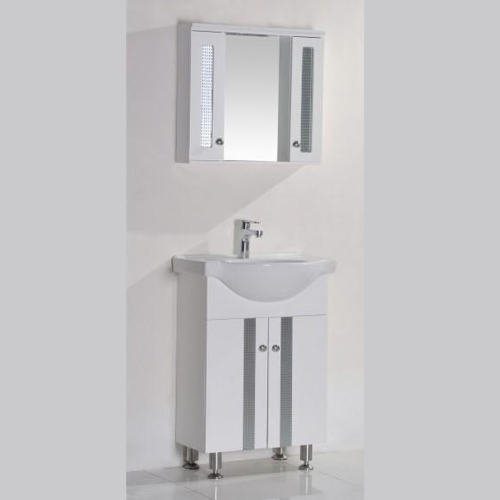 Долен шкаф за баня Inter Ceramic ICP 6042 – PVC корпус, бял цвят, с умивалник