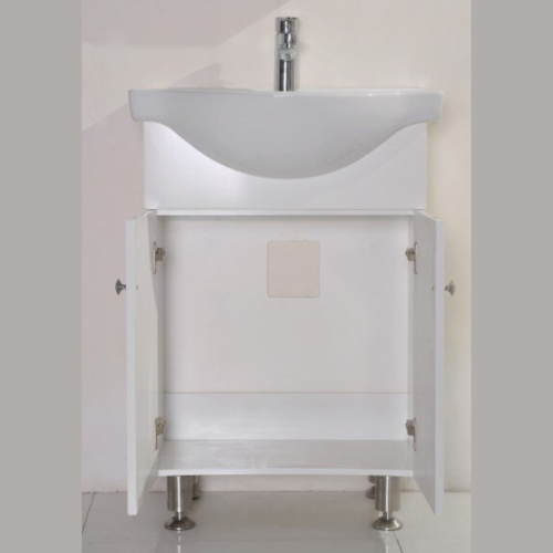 Долен шкаф за баня Inter Ceramic ICP 6042 – PVC корпус, бял цвят, с умивалник