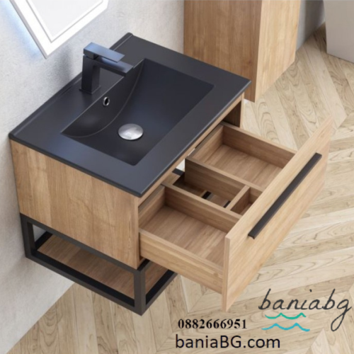 Долен конзолен PVC шкаф за баня ICP 6050-039 СИМОН + УМИВ. 6066B