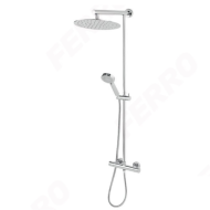 Душ комплект FERRO NP75-TRV7U с ръчен душ и термостатен смесител инокс с овална пита – Прецизен контрол и комфорт