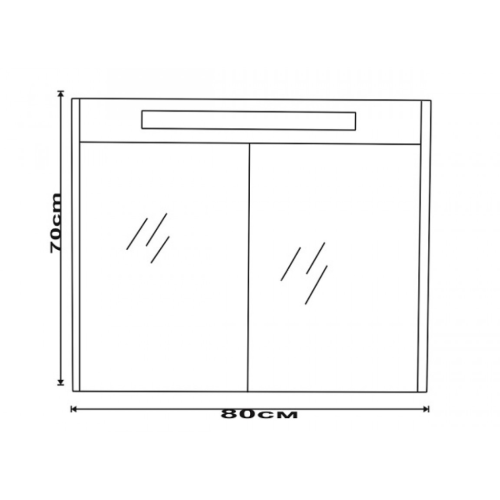 Горен огледален PVC шкаф Inter Ceramic ICMC 4650 - 80CM с LED