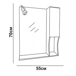 Горен PVC шкаф с огледало Inter Ceramic ICMC 1050 - 55R "ВАЛЕНТИНО" – стилен дизайн и практично решение за банята