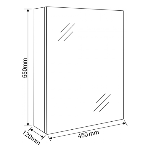 Горен огледален PVC шкаф за баня Inter Ceramic BG 4512 55 с LED осветление 41– Стилен и функционален избор за модерна баня – горен шкаф за баня с огледало и рафтове