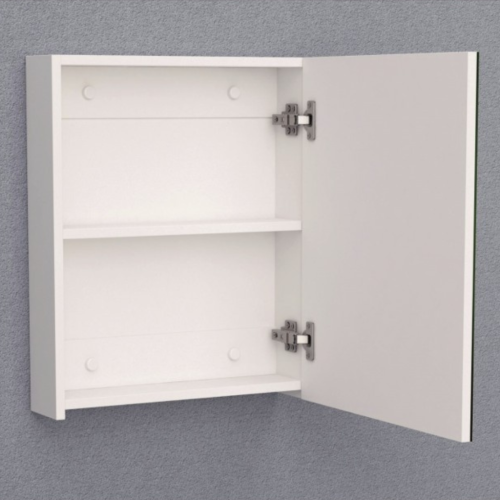 Горен огледален PVC шкаф за баня Inter Ceramic BG 4512 55 + ОСВЕТЛ. 42 - Модерна визия и практичност в банята – горен шкаф за баня с огледало и рафтове