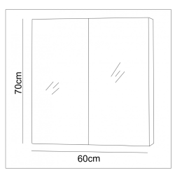 Горен огледален PVC шкаф Inter Ceramic ICMC 7013R - компактен стил за всяка баня