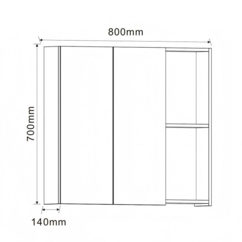Горен огледален PVC шкаф Inter Ceramic ICMC 8014-70 - компактно решение с изискан дизайн – стенен PVC шкаф за баня Горен огледален PVC шкаф Inter Ceramic ICMC 8014-70 - компактно решение с изискан дизайн – горен шкаф за баня с огледало и рафтове