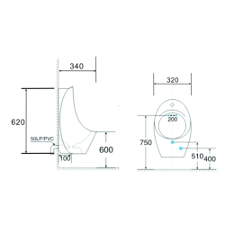 Писоар с фотоклетка Inter Ceramic ICC 3432 – стилно и хигиенично решение за модерна баня