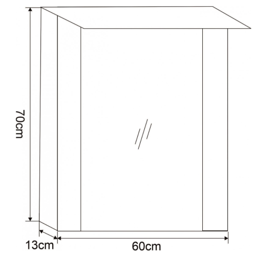 Горен огледален PVC шкаф Inter Ceramic ICMC 6013-70 