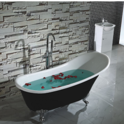 Вана Inter Ceramic ICSH 1784 B– Елегантна свободностояща вана в черен цвят за модерна баня