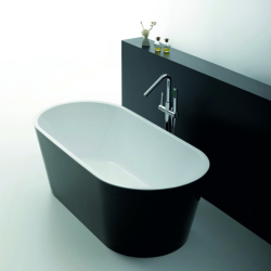 Вана Inter Ceramic ICSH LB 1708B – Черна свободностояща вана с овална форма и модерен дизайн