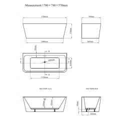 Вана Inter Ceramic ICSH LB 1737 – Свободностояща вана с елегантен дизайн и комфорт за модерна баня 