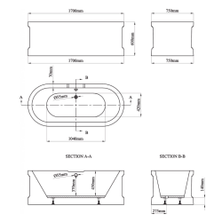 Вана Inter Ceramic ICSH LB 1987MG – Свободностояща елегантна вана със съвременен сив дизайн
