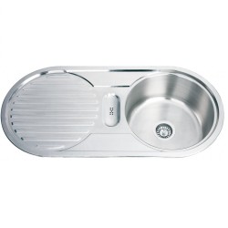 Кухненска мивка алпака за вграждане с ляв или десен плот ICK D10048A L/R