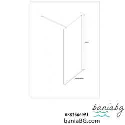 Стационарен параван Inter Ceramic ICS 113C/90 - висококачествено стъкло и хром профил
