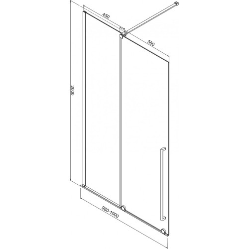 Преграден параван ROLLEY Inter Ceramic ICS 124TR – 100 - елегантна защита за душа