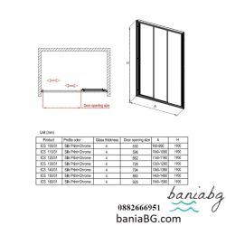 Преграден параван Inter Ceramic ICS 130/31 – стилен фиксиран параван за душ