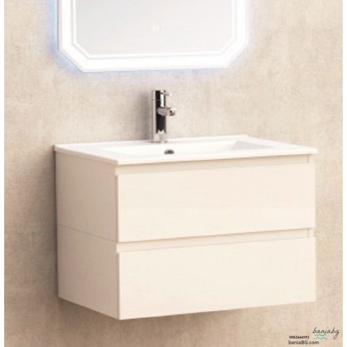 Долен конзолен PVC шкаф за баня BG 6023-1+6023-2+УМИВ.5953W-2 – модерен PVC шкаф за баня Долен конзолен PVC шкаф за баня BG 6023-1+6023-2+УМИВ.5953W-2