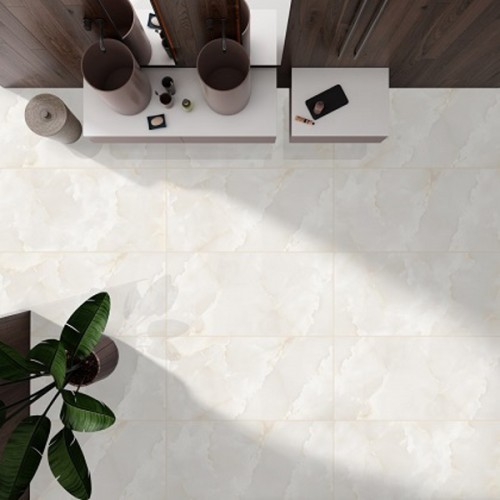 Гранитогрес 60/120 Infinity Bell Onyx Bianco Glossy – бял гранитогрес с гланцова повърхност