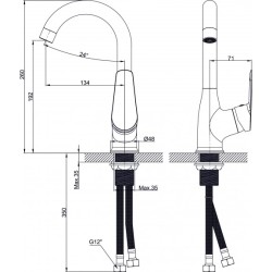 Смесител за умивалник ALFI ICF 7401123 7119