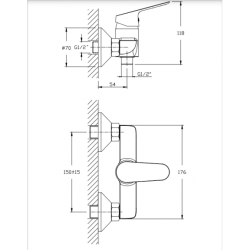 Смесител за душ  ICF 9452152 LINNI 