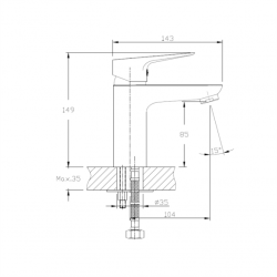 Смесител за умивалник  ICF 1005007 " ЕММА " 