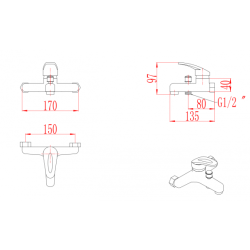 Смесител за вана/душ  ICF 6342041 "КАПРИ"