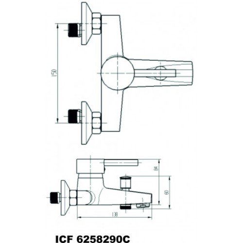 Смесител за вана/душ ICF 6258290C " КРИСТИ "