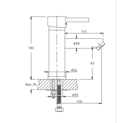 Смесител за умивалник  ICF1588290 "КРИСТИ "