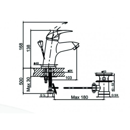 Смесител за умивалник ICF 1109022 " ПИЕДМОНТ "