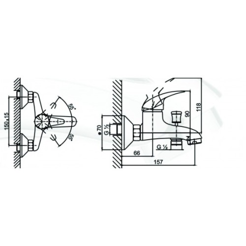 Смесител за вана/душ  ICF 6109022 " ПИЕДМОНТ "