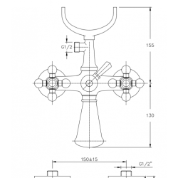 Смесител за вана/душ  ICF 6006851 Ретро