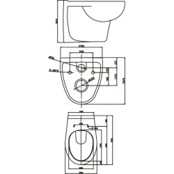 Стенна тоалетна чиния ICC 5335 RIMLESS