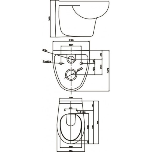 Стенна тоалетна чиния ICC 5335 RIMLESS