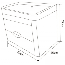Долен конзолен PVC шкаф за баня Inter Ceramic ICP 7046 WOODEN - естествено дървено излъчване