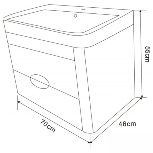 Долен конзолен PVC шкаф за баня Inter Ceramic ICP 7046 WOODEN
