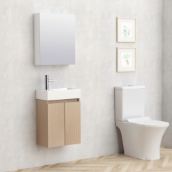 Долен конзолен шкаф за баня Inter Ceramic 4240-КТ с умивалник – функционален и елегантен комплект