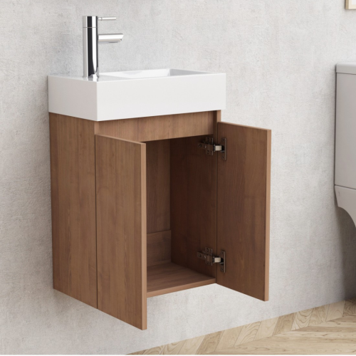 Долен конзолен шкаф за баня Inter Ceramic 4241-КТ с умивалник