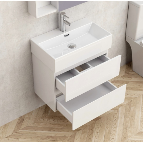 Долен конзолен шкаф за баня Inter Ceramic 5845W + УМИВ. 6036W