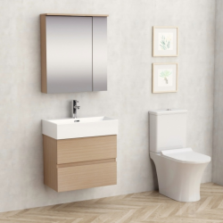 Долен конзолен шкаф за баня Inter Ceramic 5846 + УМИВ. 6036W - за съвременен интериор