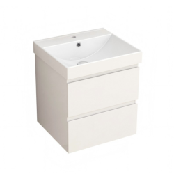 Долен конзолен шкаф за баня Inter Ceramic 6038-50W+УМИВ. 5953W-51CM AKADIA-50 – компактно и удобно решение