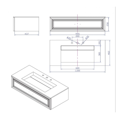 Inter Ceramic ICP 10025 / 38416 - Долен конзолен PVC шкаф за баня Долен конзолен PVC шкаф за баня Inter Ceramic ICP 10025 / 38416