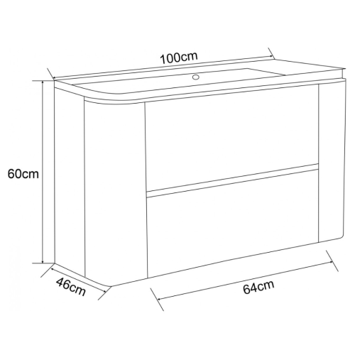 Долен конзолен PVC шкаф за баня Inter Ceramic ICP 10046 – перфектен баланс между дизайн и функция – модерен PVC шкаф за баня Долен конзолен PVC шкаф за баня Inter Ceramic ICP 10046 – перфектен баланс между дизайн и функция
