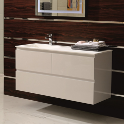 Долен конзолен PVC шкаф за баня Inter Ceramic ICP 12038L / 38130 - плавно затваряне и модерен дизайн