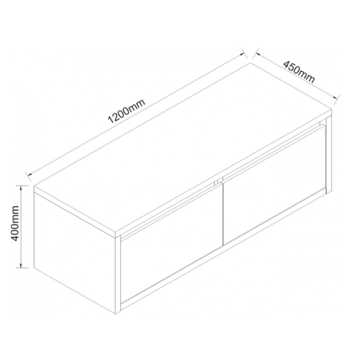 Долен конзолен PVC шкаф за баня Inter Ceramic ICP 4540-120 - практично обзавеждане