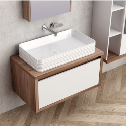 Долен конзолен PVC шкаф за баня Inter Ceramic ICP 4540-80 - практично обзавеждане