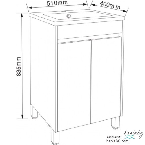 Долен стоящ PVC шкаф за баня ICP 5038