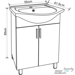 Долен стоящ PVC шкаф за баня ICP 5535 + 4255