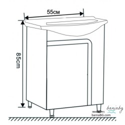 Долен стоящ PVC шкаф за баня ICP 5542 